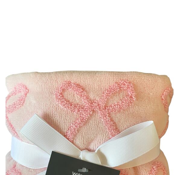 Caro Home Pink Bow Cotton Hand Towels 18x28 Set of 2 - Picture 10 of 10